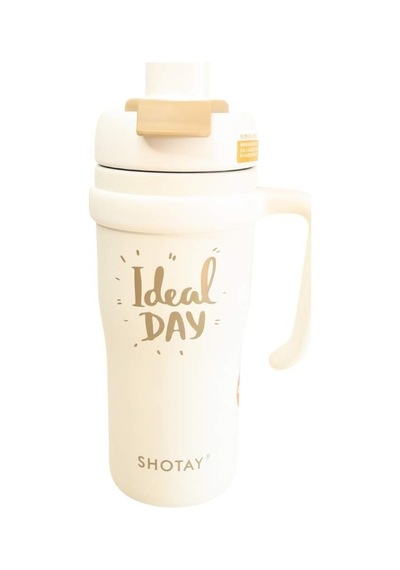 Shotay St-8918 Çift Kullanım Pipetli/rahat İçim Beyaz 720ml Çelik Termos Diğer