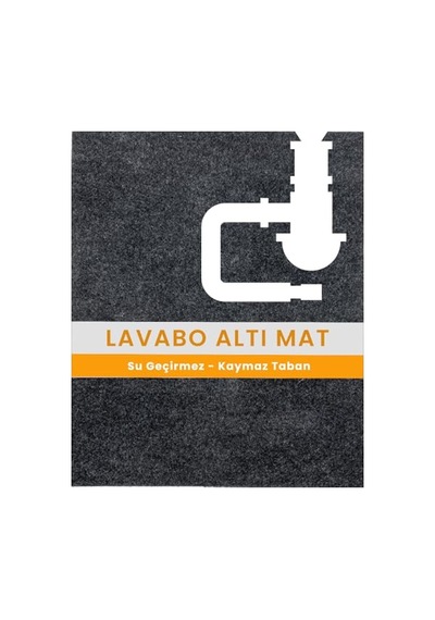Beylini Lavabo Altı Matı Sıvı Geçirmez Kaymaz Taban Evye Dolap Paspası 60x76 Cm Açık Indigo