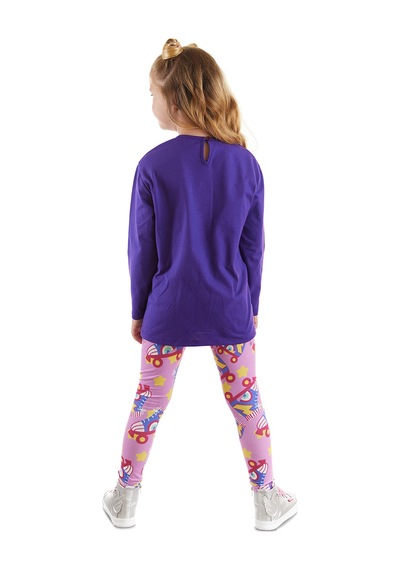 Denokids Mshb&g Patenli Unicorn Kız Çocuk Tunik Tayt Takım Çok Renkli