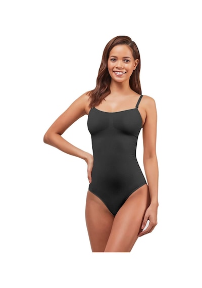 Momslab Çıtçıtlı Askılı Slip Body Toparlayıcı Korse Siyah Siyah