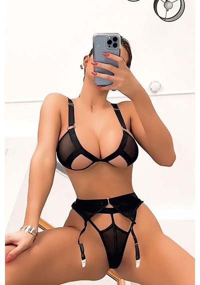 Astrid T Özel Üretim Kadın Fantezi Dekoltelı Seksi Jartiyer Kırmızı Giyim Romantik Stil Özel Parça