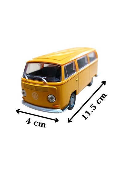 Nostaljik Volkswagen Sarı Type 2 1/32 Ölçek Metal Çek Bırak Kapılar Açılır Model Araba Çok Renkli