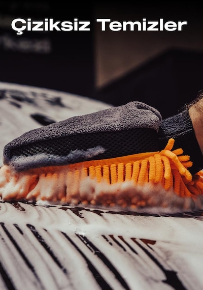 Nasiol Çift Taraflı Mikrofiber Süper Yumuşak Peluş Araç Yıkama Eldiveni Çiziksiz ve Detaylı Temizlik