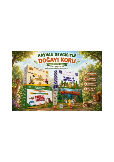 Hayvan Ve Doğa Temalı Hikâye Seti 4 Set- 40 Kitap Sınıf Kitaplığı 2. Ve 3. Sınıflar Için