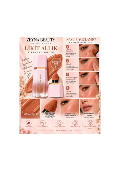 Color Bloom Likit Sıvı Allık Love Cake Pembe - 625561973 Diğer