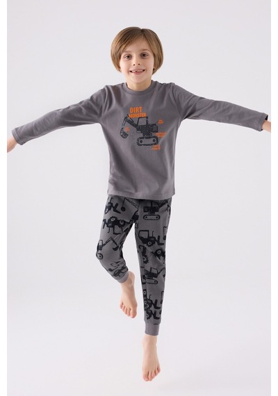Rolypoly Erkek Çocuk Gri Pijama Takım 3424 001