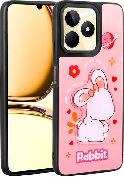 Realme C55 4g Uyumlu Case Shining Embossed Iconic Figured Amas Silicone Cover