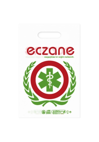Elgeçme Eczane Poşeti No 0 20X30 Cm Tasarım 5 - 100 Adet