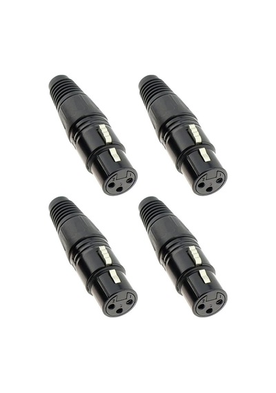 Hepa Merz Sfc - F21 - 4x Canon Dişi 3 Pinli Xlr Siyah Konnektör 4 Adet