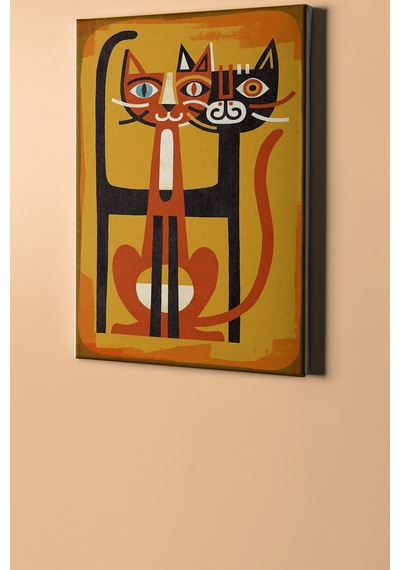 Webstyle Sayılarla Boyama Seti Çerçeveli Kasnaklı Iki Tekir 60x75 Cm