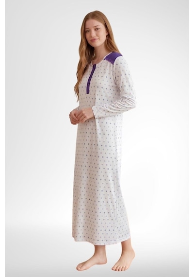 Mecit Pijama Mecit 6356 Mor Büyük Beden Kadın Gecelik