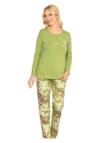 Alperi 79-60 Kadın Uzun Kol Pijama Takım Yeşil