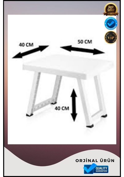 Portatif Açılır Kapanır Sehpa Kamp Masası Mini Kamp Masası 52 40 40 Cm Beyaz