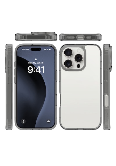 Apple Uyumlu iPhone Buff 16 Pro Air Hybrid Şeffaf Kılıf Smoke Black