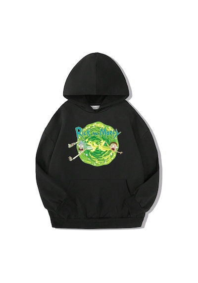 Brz Kids Unisex Çocuk Rick And Morty Hoodie-siyah Siyah