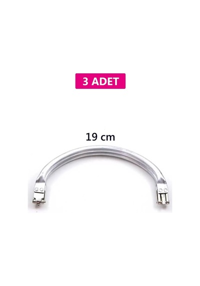 2K Gizli Metal Oval Çanta Bursu 3 Adet - 19 Cm - Metal Çanta Aparatı Çanta Aksesuarı Açık Ahşap