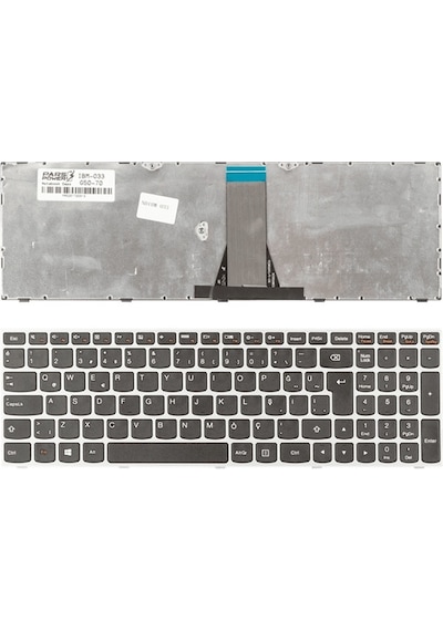 Lenovo Uyumlu G50-30, G50-45, G50-70, G50-80, G51-35, G70-35, G70-70, Z50-70 Notebook Klavye (Gümüş TR) ( Pars power ) Gümüş Çerçeveli 374051