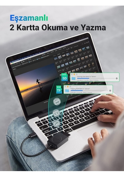 Usb 3.0 Tf Sd Kart Okuyucu, Siyah