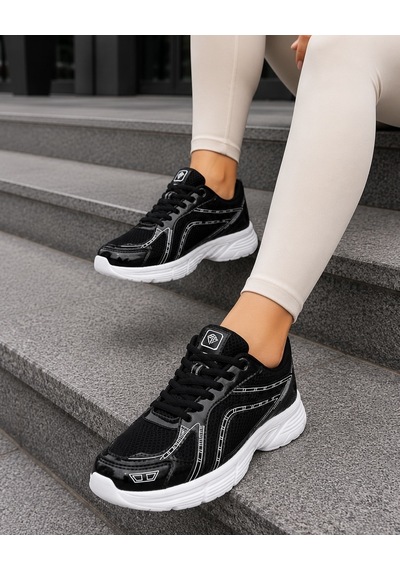 Homiro Unisex Rahat Günlük Spor Ayakkabı Yazlık Hafif Fileli SİYAH-BEYAZ