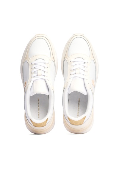 Tommy Hilfiger Casual Fashıon Runner Lth Beyaz Kadın Sneaker Beyaz