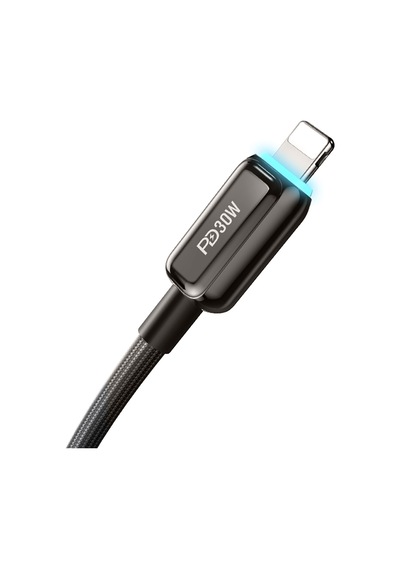 Recci Rs42cl Lamp Display Serisi Type-c To Lightning Pd 30w Data Ve Şarj Kablosu 1.5m Siyah