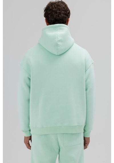 Vamos Basic Oversize Kapüşonlu Sweatshirt Mint