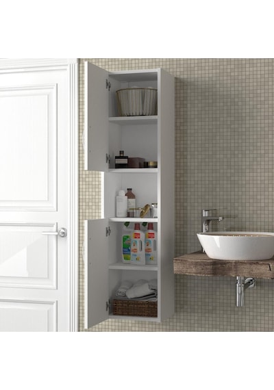 Dekorister 2 Kapaklı Asma Banyo Dolap Çok Renkli