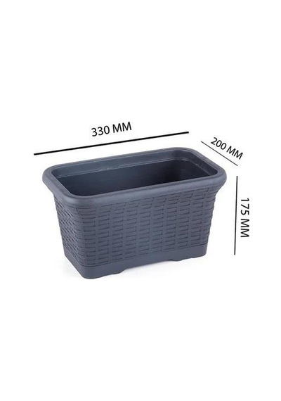 Omnipazar So-hb01a Askılı Hasır Desen Balkon Saksı 6.5 Litre No 1 Antrasit 116