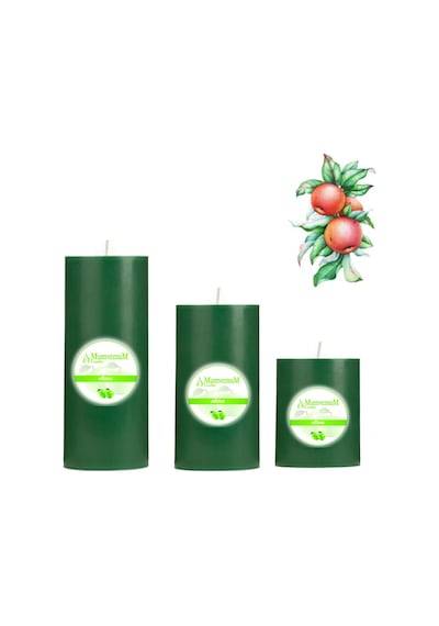 Medium Elma Kokulu Set Mum Çap 7 Cm Yeşil