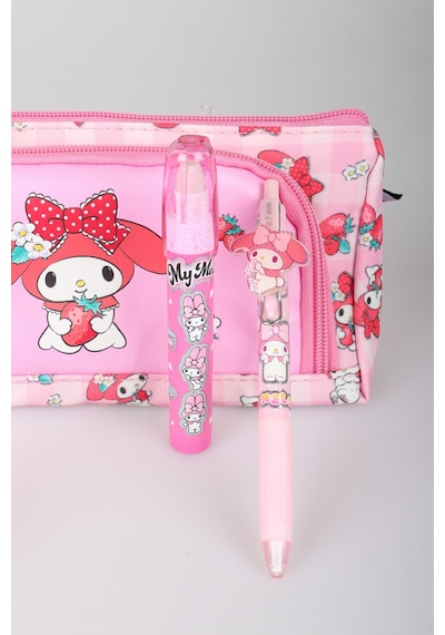 X Dekomus Lisanslı My Melody Sweet Berry Collection Kalem Çantası,roket Silgi,cetvel,uçlu Kalem Seti Açık Gri