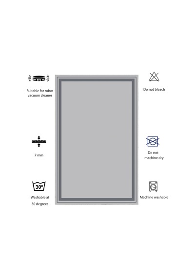Dijital Kaymaz Yıkanabilir Banyo Mutfak Salon Paspas Halısı Trend Modern Al4007 Mavi
