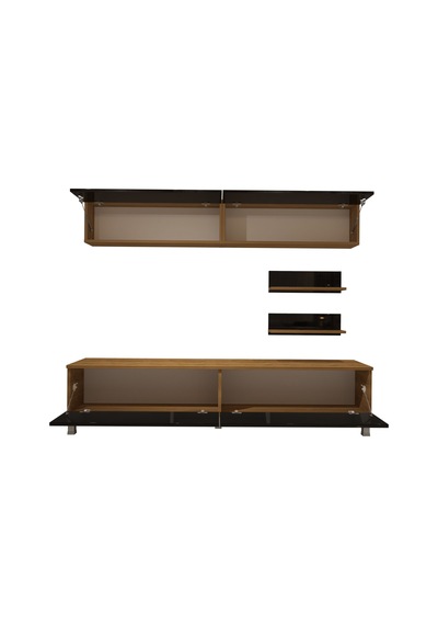 Decoraktiv Eko 5 Mdf Std Krom Ayaklı Tv Ünitesi Tv Sehpası Pera - Siyah