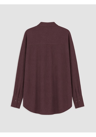 Lcw Everyday Mürdüm Dokulu Oversize Kadın Gömlek