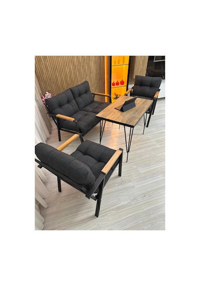 Houseart Gül Metal Bahçe Koltuk Takımı 2+1+1 Masalı Balkon Teras Cafe Oturma Grubu Antrasit Houseart Gül Metal Bahçe Koltuk Takımı 2+1+1 Masalı Balkon Teras Cafe Oturma Grubu Antrasit