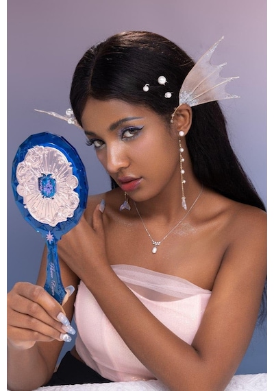 Flower Knows Moonlight Mermaid El Aynası Lüks El Işçiliği El Aynaları Blue 1