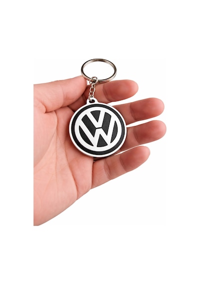 Volkswagen Logo Anahtarlık Siyah Beyaz Kauçuk Tasarım Araba Anahtarlığı Vw Aksesuar