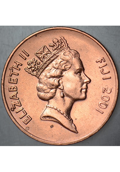 Fiji 2 Cent 2001 Kraliçe Iı. Elizabeth. 21,1 Mm Çil -