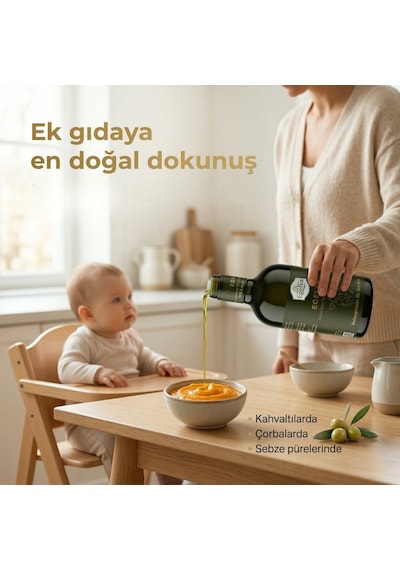 Egelya Bebek Zeytinyağı 500 Ml 0,2 Asit, Ödüllü, Natürel Sızma Ek Gıdaya Geçişe Uygun, Bebek Masaj Yağı