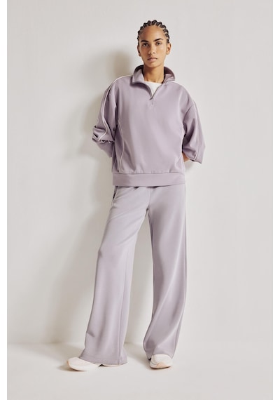 Defacto Ultra Yumuşak Standart Fit Yarım Fermuarlı Biyeli Dik Yaka Modal Sporcu Basic Sweatshirt H4537ax26aupr522 Mor-pr522