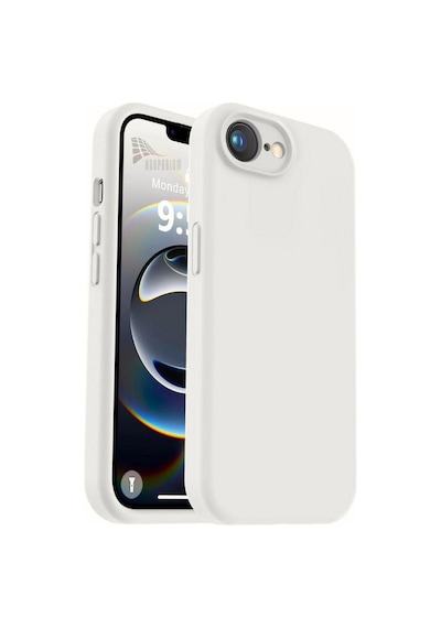 Apple Uyumlu iPhone 16e  Silikon Kılıf - Pastel Renk Tonu Esnek Tam Koruma Kapak - Beyaz