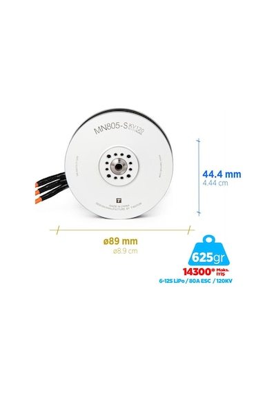 T-motor Mn805-s 120kv Brushless Fırçasız Brushless Fırçasız Uav Motor Multikopter Multi-rotor Quadcopter Hexacopter Drone Motoru