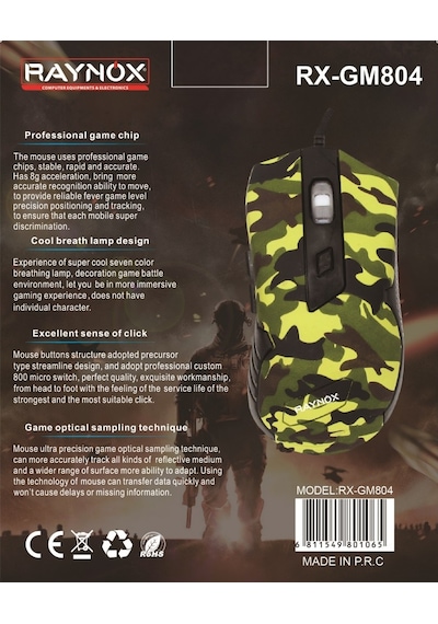 Raynox RX-GM804 Kablolu Optik Oyuncu Mouse