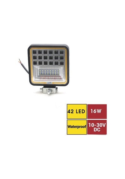 Carub Off-road 10-30v 42led Kare Beyaz-sarı-kırmz