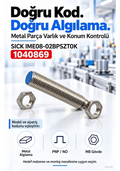 Sıck Ime08-02bpszt0k Endüktif Yaklaşım Sensörü 1040869