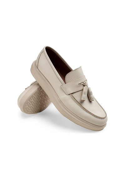 Deery Hakiki Deri Bej Rengi Comfort Erkek Loafer Bej (492271234) Bej