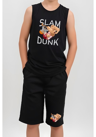 Fyk Kids Erkek Çocuk Slam Dunk Baskılı Alt-üst Takım Siyah