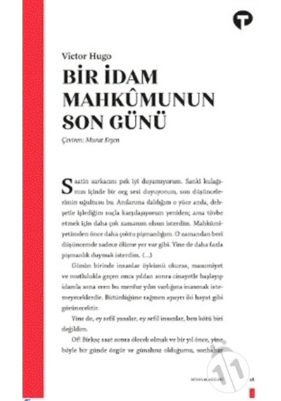 Bir İdam Mahkumunun Son Günü - Victor Hugo - Turkuvaz Kitap