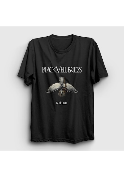 Presmono Unisex Ritual Black Veil Brides T-shirt Siyah