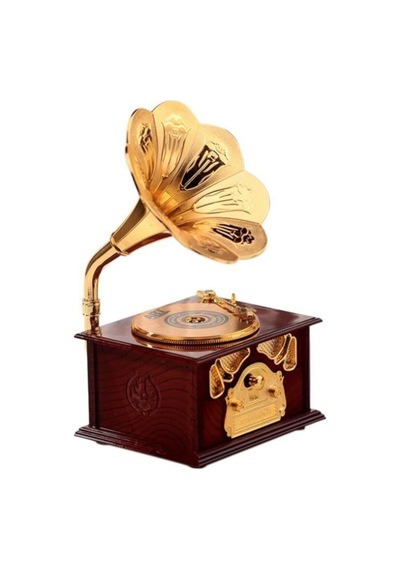 Phonograph Lik Müzik Kutusu Kahverengi