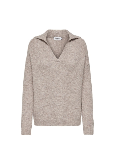 Only Onlmaggıe Lıfe Ls Splıt Neck Cc Knt Koyu Bej 15324310 Koyu Bej